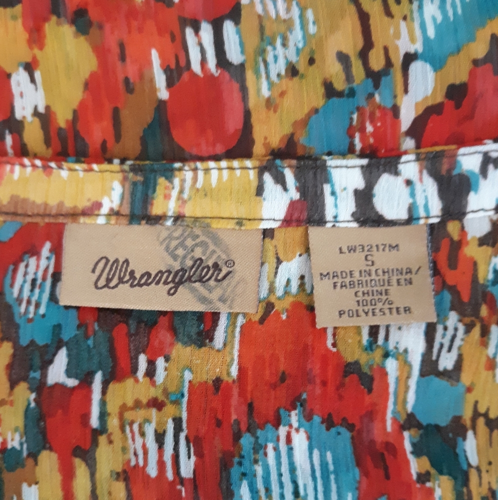 Wrangler shark bite western blouse top small *M6 - Picture 4 of 4